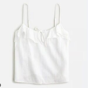 NWT J. Crew Ruffle Soft Gauze Camisole Size XL White